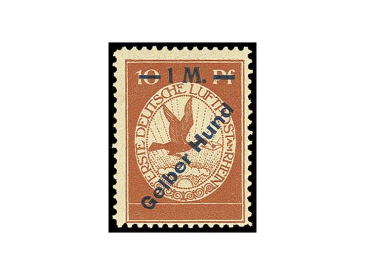 1 M. "Gelber Hund", ungebraucht, Kabinett (Mi. 600,-)