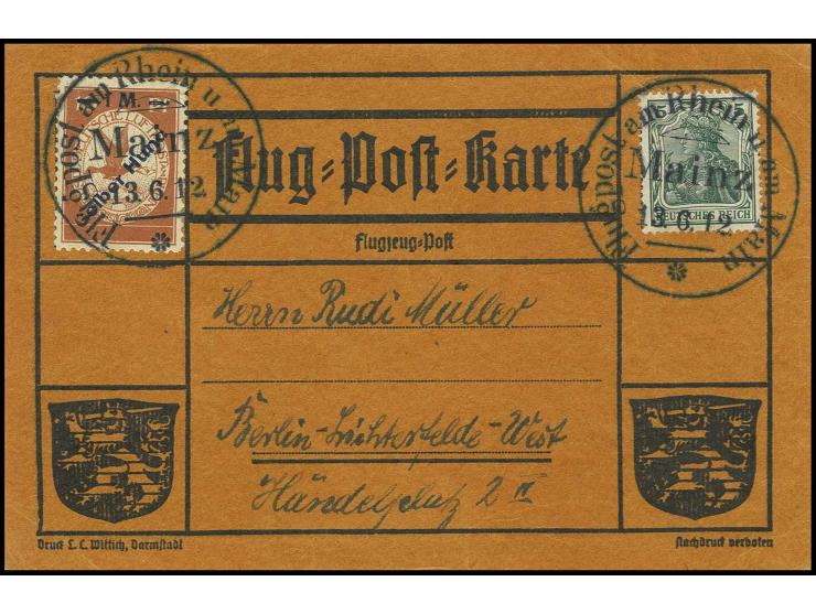 1 M. mit Stempel "MAINZ 13.6.12" auf gerippter Karte nach Berlin, Kabinett, Fotoattest Sieger BPP