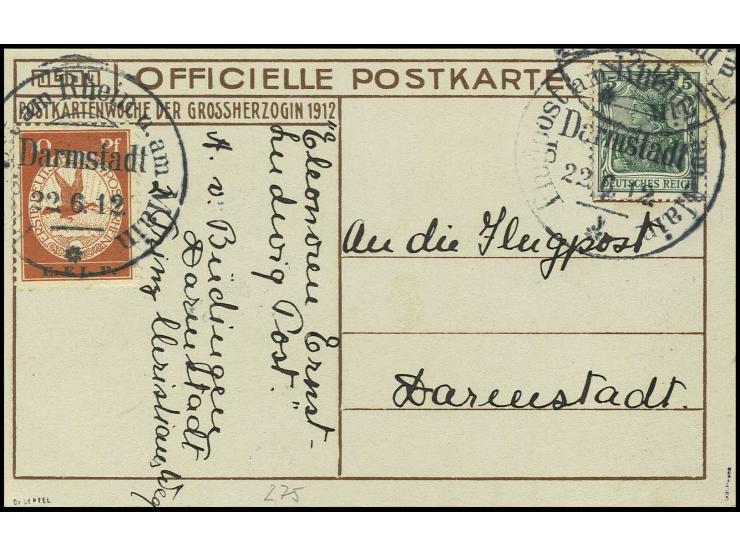 10 Pfg., gestempelt "DARMSTADT 22.6.12" auf Bildkarte "Prinzen in Kosakenuniform", Kabinett, sign. Dr. Wittmann (Mi. 3.600,-)