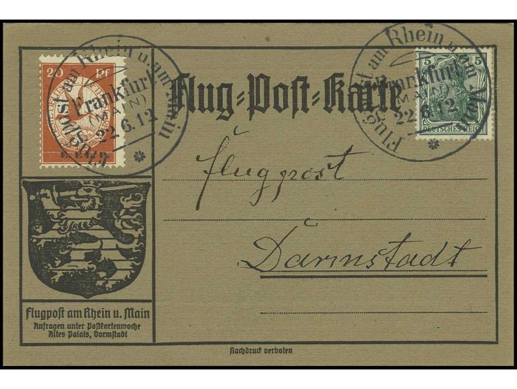 20 Pfg. mit Stempel "FRANKFURT 22.6.12" auf Karte nach Darmstadt, Kabinett (Mi. 2200,-)