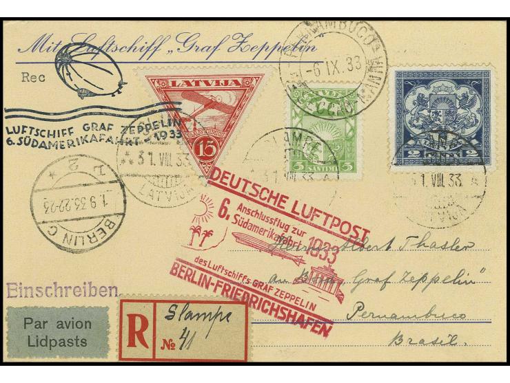 6. Südamerikafahrt, R-Karte Anschlußflug Berlin, Kabinett