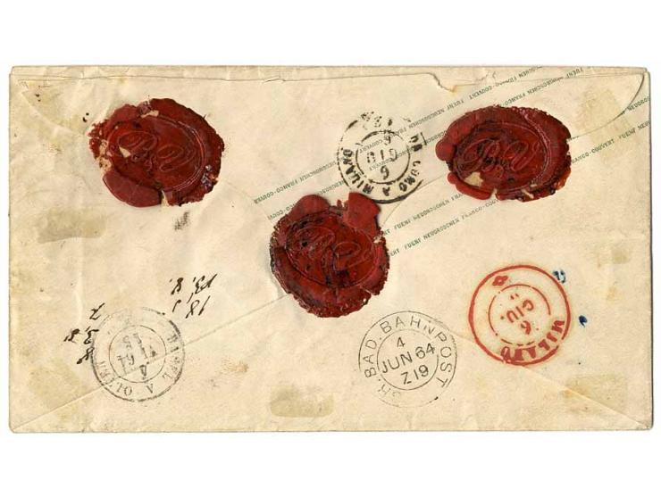 1863/67, Wappenausgabe, 3 Pfennig grün, 1/2 Neugroschen gelblichrot, 2 Neugroschen blau, zwei Stück 3 Neugroschen dunkelgelbb