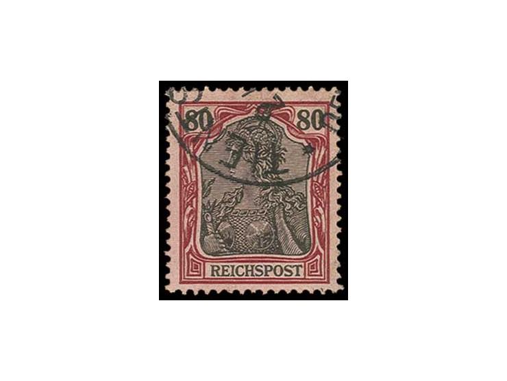 80 Pfg. mit Teilstempel "TIENTSIN...", Pracht, Fotoattest Jäschke-L. BPP (Mi. 400,-)