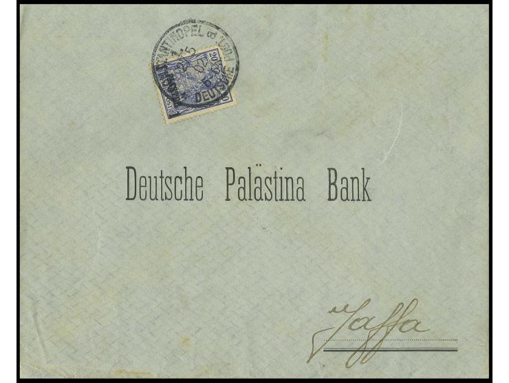 1 Pia. mit Firmenlochung "BIO" (Banque Imperiale Ottomane) mit Stempel "CONSTANTINOPEL 27.5.02" auf Vordruck-Brief (etwas fle