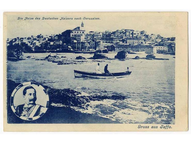 "Aus Ramleh (Palästina)", Ra2 in bläulichschwarz sauber auf Karte von "JAFFA 28 10 98" nach Straßburg mit Ankunftsstempel, se