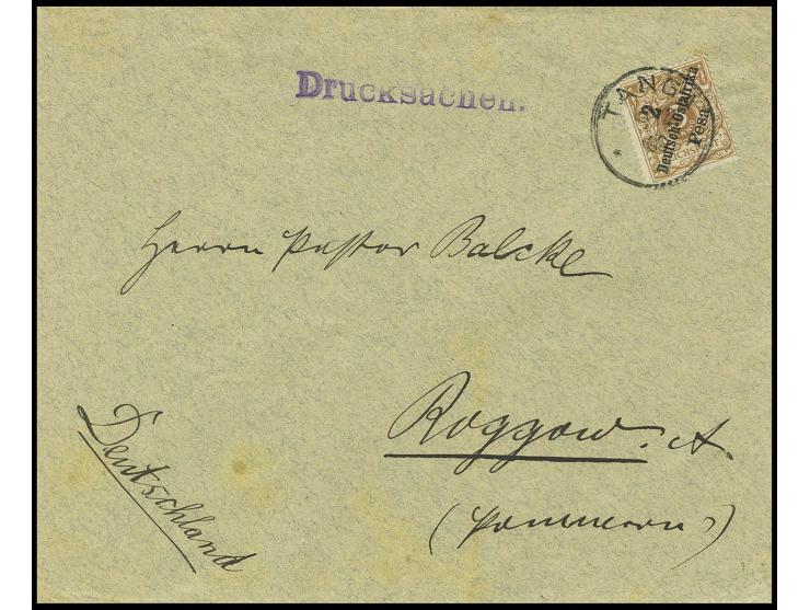 1896, 2 P. hellockerbraun mit Stempel "TANGA 9.2.00" auf Drucksachenumschlag nach Deutschland, minimal fleckig