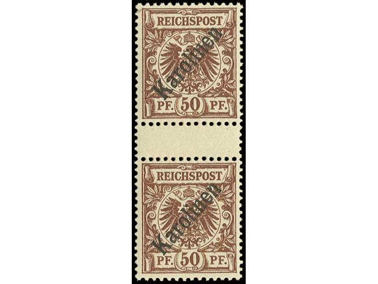 50 Pfg. im senkrechten Zwischenstegpaar, postfrisch, Kabinett, Fotoattest Dr. Lantelme BPP (Mi. 6.000,-)