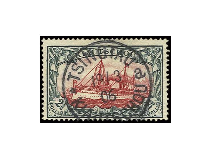 2½ $., sauber zentrisch gestempelt "TSINGTAU 19/3 06", Kabinett, Fotoattest Jäschke-L. BPP (ex Sammlung Gubito) (Mi. 4.200,-)