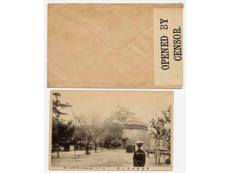BANDO: 1915/19, Ganzsachenumschlag (etwas unfrisch) mit Aufgabestempel vom 29.3.19 mit Zensurstreifen nach München sowie Kart