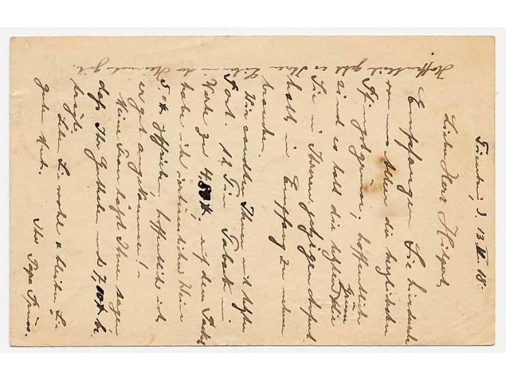 NINOSHIMA: 1918, Ganzsachenkarte Japanische Post in China, Ganzsachenkarte 1 1/2 Sen von "TIENTSIN 14.5.18" in das Lager mit 