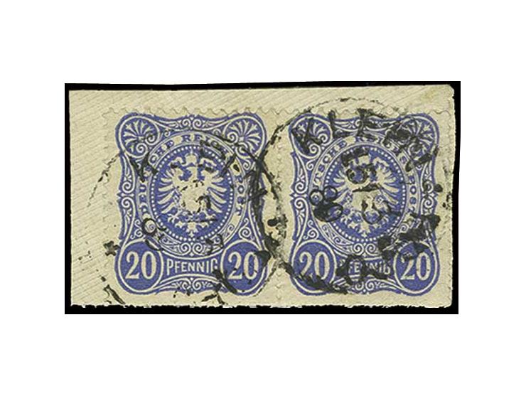 20 Pfg. im waagerechten Paar mit jeweils Stempel "KLEIN-POPO 15.3.80" auf Bedarfsbriefstück, sign. Steuer BPP
