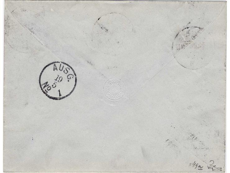 25 Pfg. gelborange und 5 Pfg. opalgrün auf Umschlag 10 Pfg. mit Stempel "LOME 9/4 91" als R-Brief nach Mainz, gute Erhaltung,