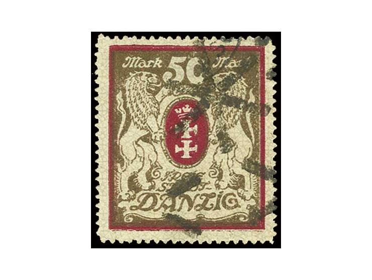 50 M. lilarot/gold mit zeitgerechter Entwertung (Sicherungsstempel vom Postamt 1), Pracht, Fotobefund Gruber BPP