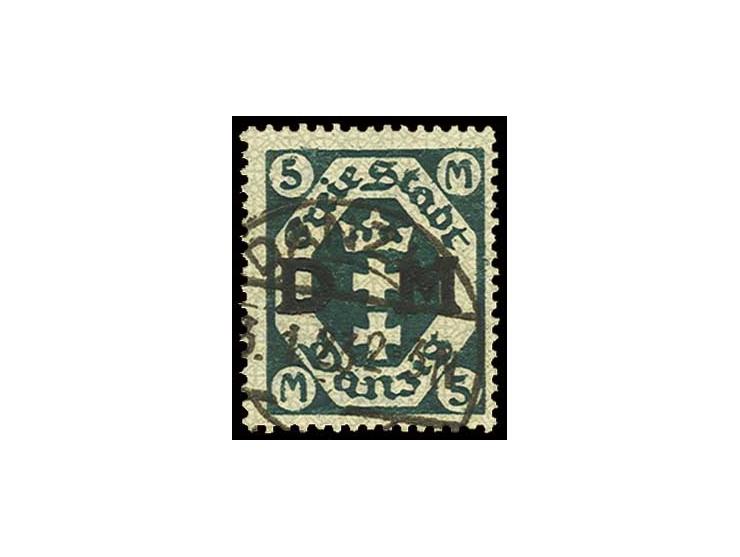 1922, 5 M. mit Wz. 2 Y und zeitgerechter Entwertung "DANZIG 3.1.23", Pracht, Fotobefund Gruber BPP