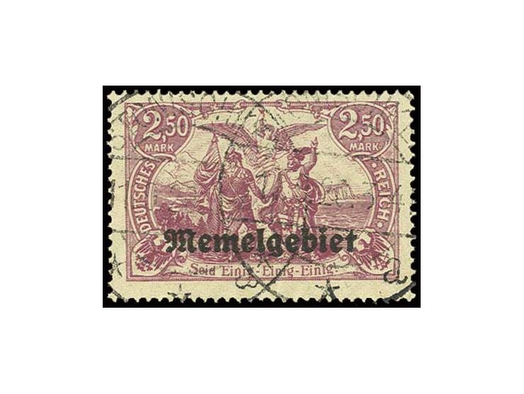 2,50 M. rosalila, sauber gestempelt "Stonischken 11.9.1920", sehr seltene Marke, von der nur 6 Stück bekannt sind, Fotoattest
