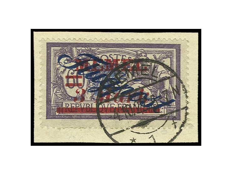 3 M. auf 60 C. mit sauberem Stempel "MEMEL 4.10.22" auf Briefstück, Pracht, doppelt sign. Petersen BPP