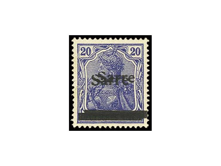 20 Pfg. mit doppeltem Aufdruck und Abart "oberer Bogen des S gebrochen", ungebraucht, Pracht, Fotoattest H.Ney BPP