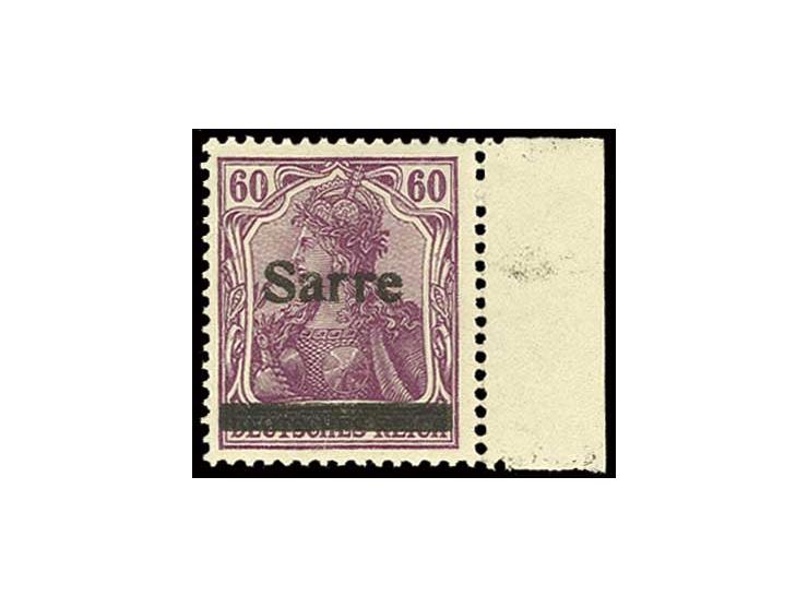 60 Pfg. rotlila, rechtes Seitenrandstück, postfrisch, Kabinett, Fotoattest H. Ney BPP