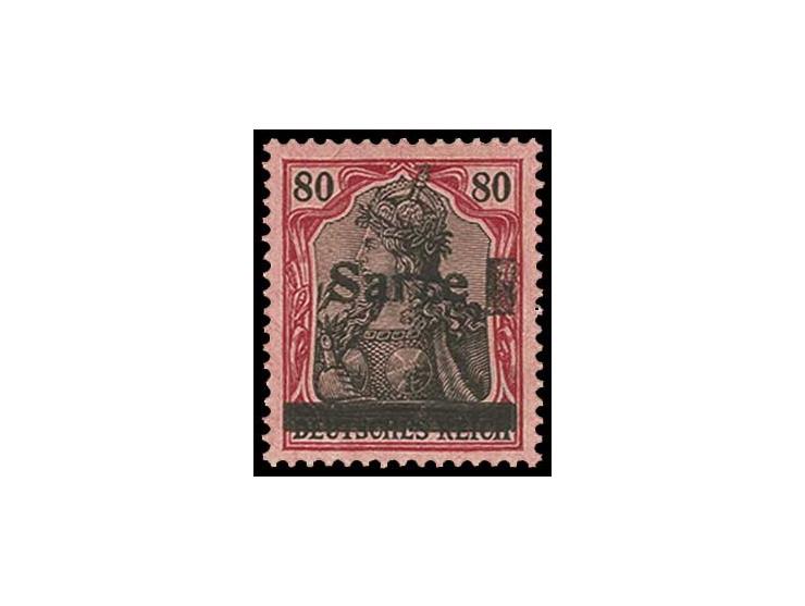 80 Pfg. mit Abart "Klötzchen hinter Sarre", postfrisch, Kabinett, Fotoattest H. Ney BPP