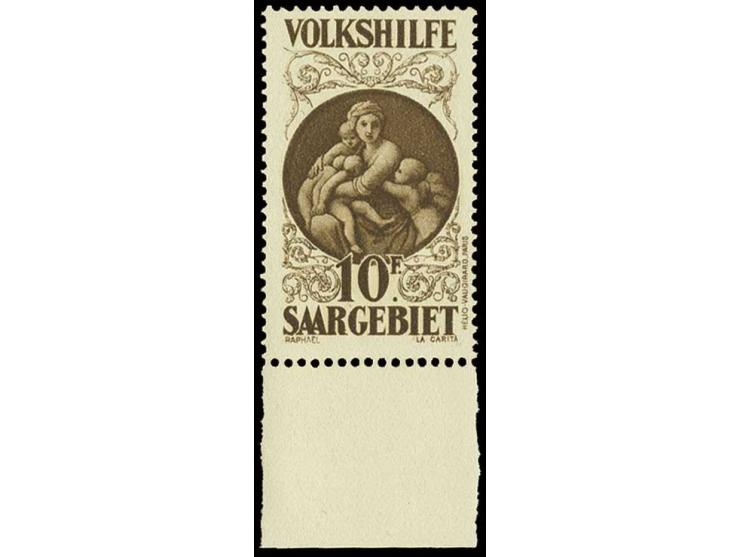 40 C.- 10 Fr. kpl., alles postfrische Ober- bzw. Unterrandstücke (10 Fr.), Kabinett (Mi. 1.100,-)