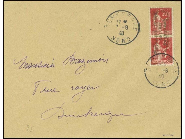 1940, Type I: 50 C. rot mit Stempel "DUNKERQUE 7 -8 40" auf Brief, sign. Pickenpack, Kabinett (ex Sammlung Gubito)