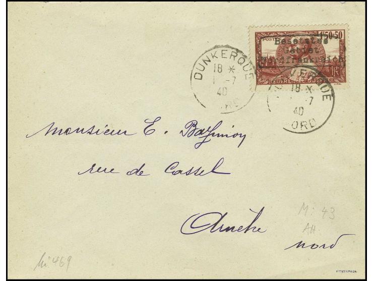 1,50 Fr. Gallieni mit Stempel "DUNKERQUE 1 -7 40" auf Brief nach Arneke mit Ank.-Stempel, sign. Pickenpack mit Fotoattest, Ka