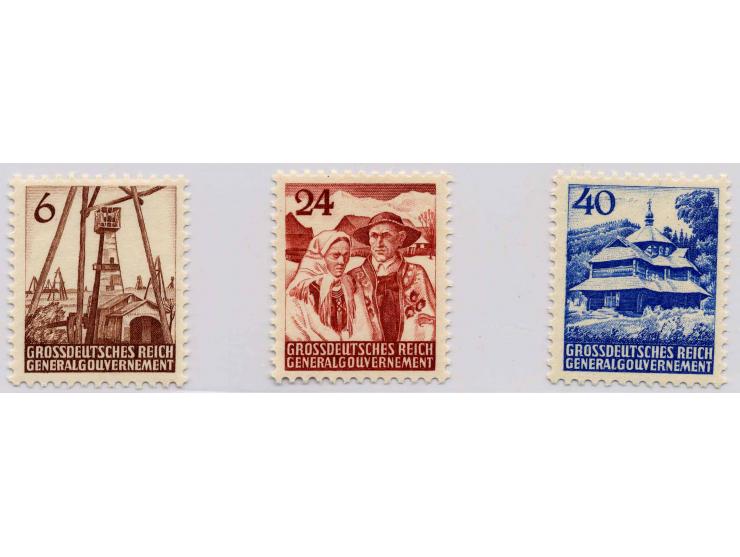1944, Unverausgabte 6-40 Gr. kpl., postfrisch, Luxus (Mi. 1500,-)