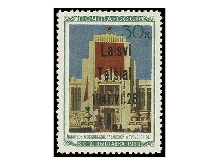 Landwirtschaftsausstellung 30 K., Type III mit Abart "Telsial statt Telsiai", Auflage 40 Stück, postfrisch, Fotoattest Krisch