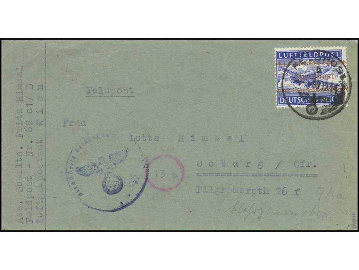 dito, mit Stempel "FELDPOST b 09.12.44" auf Brief nach Coburg, sign. Dub, Kabinett (ex Sammlung Gubito)