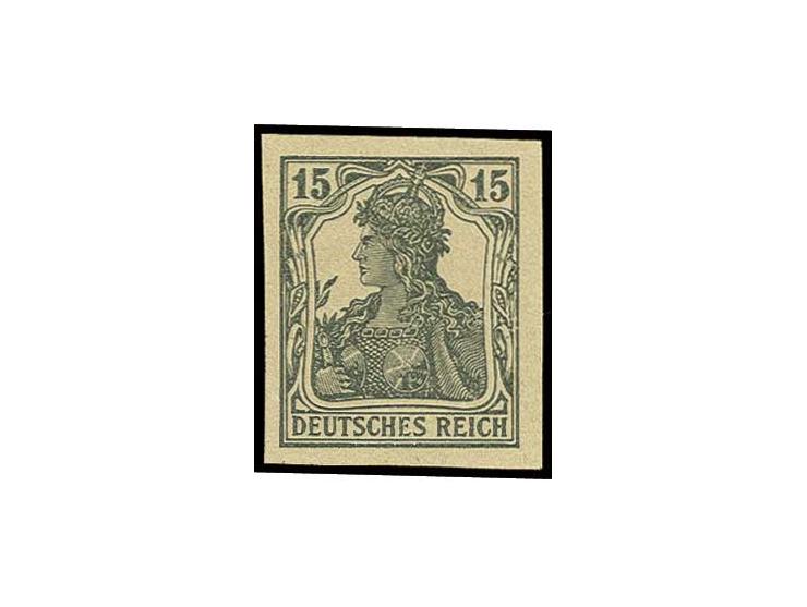 Britische Fälschungen für Deutschland: Germania 15 Pfg., breitrandig ungezähnt, postfrisch, sign. Bühler mit Befund (Mi. 300,