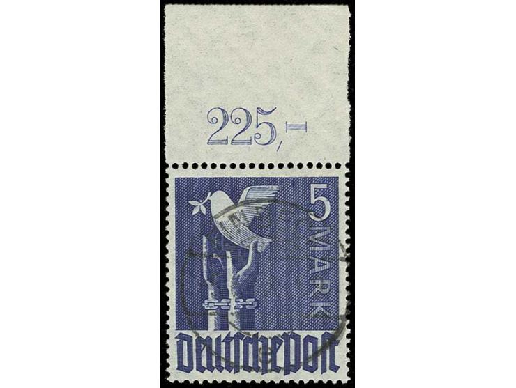 5 M. dunkellilaultramarin, mit nicht durchgezähntem Oberrand, sauber gestempelt, sign. Schlegel A. BPP (Mi. 250,-)
