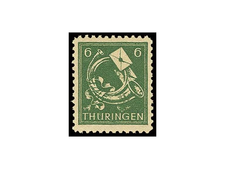 THÜRINGEN: 1945, 6 Pfg. dunkelgrün auf rosa getöntem Papier, postfrisch, u.a. sign. v.H. sowie Fotoattest Herpichböhm (Mi. 50