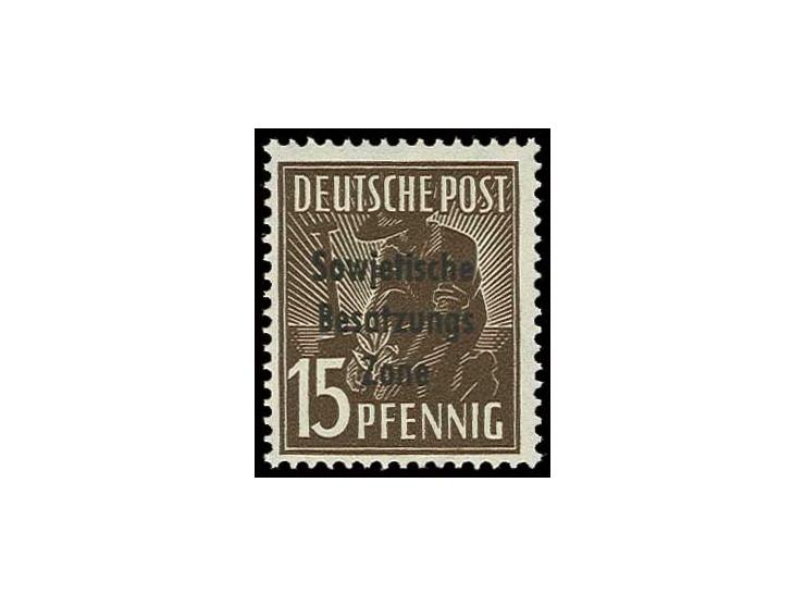 1948, Maschinenaufdruck 15 Pfg. schwarzsiena, postfrisch, Fotobefund Paul BPP
