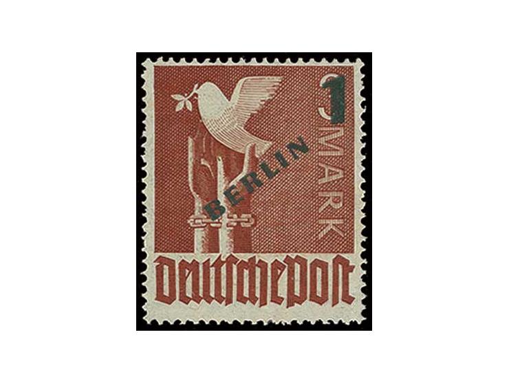 Grünaufdruck 5 Pfg.-1 M. kpl., postfrisch (Mi. 300,-)