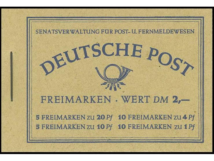 1952, Markenheftchen Bauten, postfrisch, sehr gut gezähnt und Deckel ungefaltet (Mi. 1200,-)