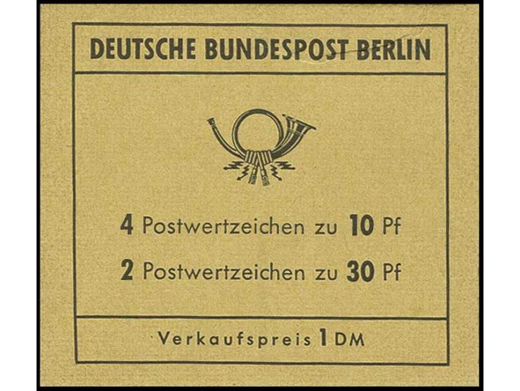1970, Markenheftchen Braundenburger Tor, Reklame "Schneider", postfrisch mit obligatorischem Knitter im Deckel, Pracht