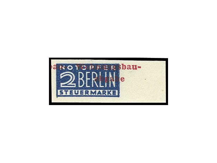 1949, 2 Pfg. geschnitten vom rechten Seitenrand (Bogenfeld 150), postfrisch mit markantem Abklatsch der Urmarke, Fotoattest H