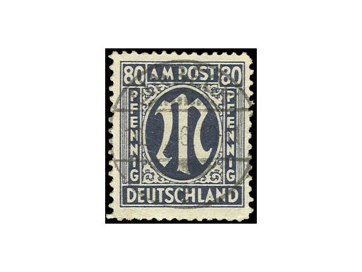 80 Pfg. schwarzblau, zentrisch gestempelt, leichte Einschränkungen, Fotobefund Schlegel A. BPP (Mi. 1.400,-)
