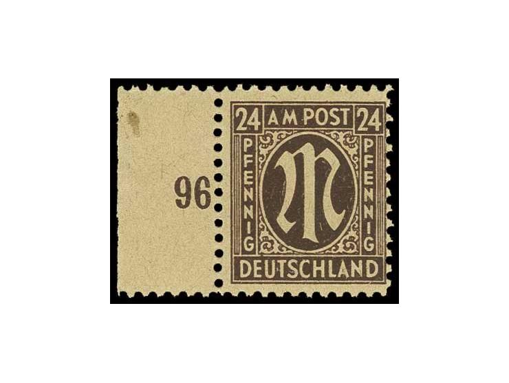 24 Pfg., linkes Randstück, postfrisch, sign. (Mi. 450,-)