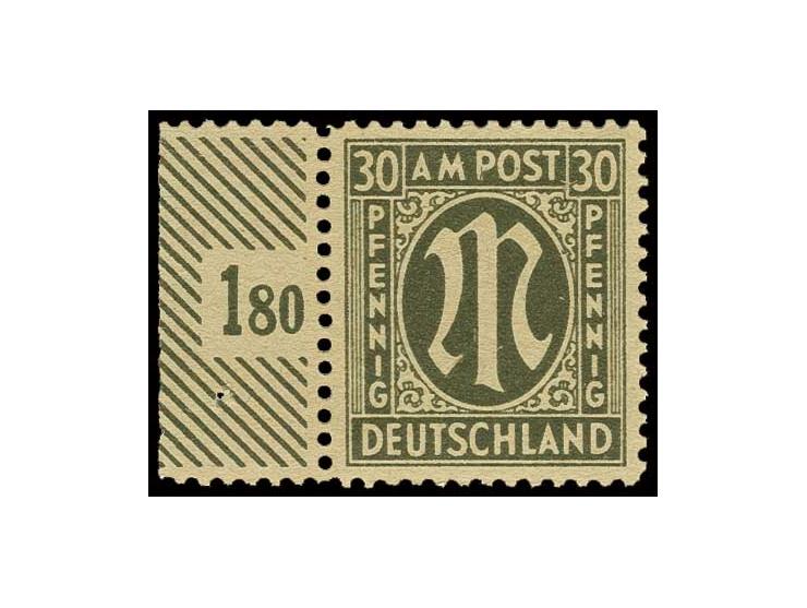 30 Pfg., linkes Randstück, postfrisch, sign. (Mi. 450,-)