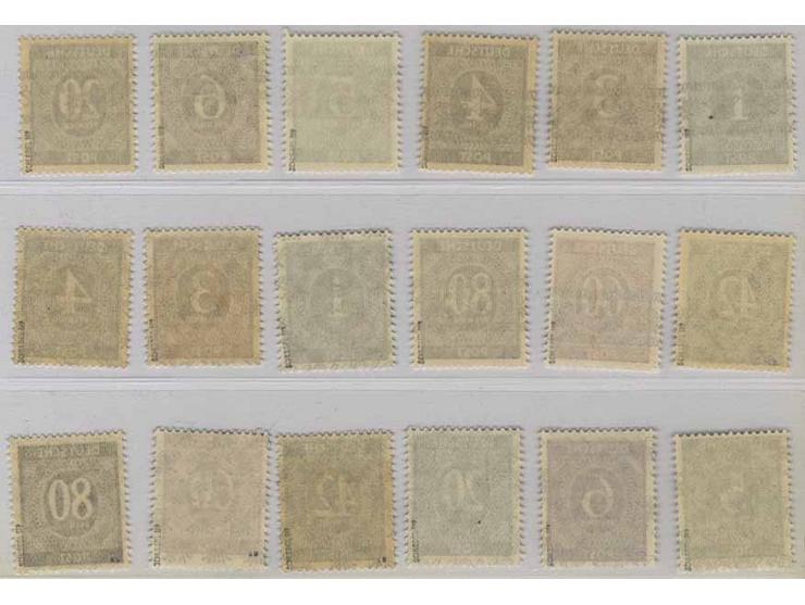 Ziffern mit Band- und Netzaufdruck, 52 Werte kpl., postfrisch, bis auf wenige kleine Werte sign. Schlegel BPP (Mi. 2500,-)