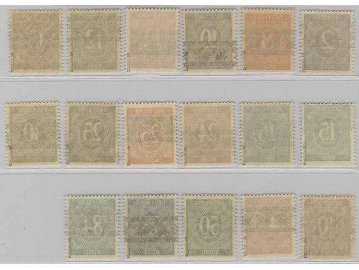 Ziffern mit Band- und Netzaufdruck, 52 Werte kpl., postfrisch, bis auf wenige kleine Werte sign. Schlegel BPP (Mi. 2500,-)