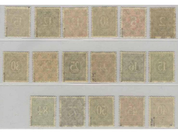 Ziffern mit Band- und Netzaufdruck, 52 Werte kpl., postfrisch, bis auf wenige kleine Werte sign. Schlegel BPP (Mi. 2500,-)