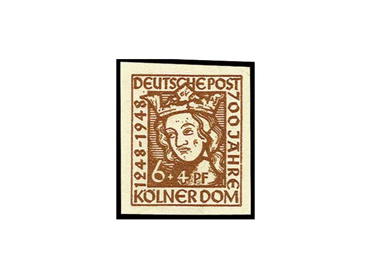 Kölner Dom 6 Pfg., breitrandig ungezähnter Probedruck, ungummiert wie verausgabt, Fotoattest Schlegel BPP