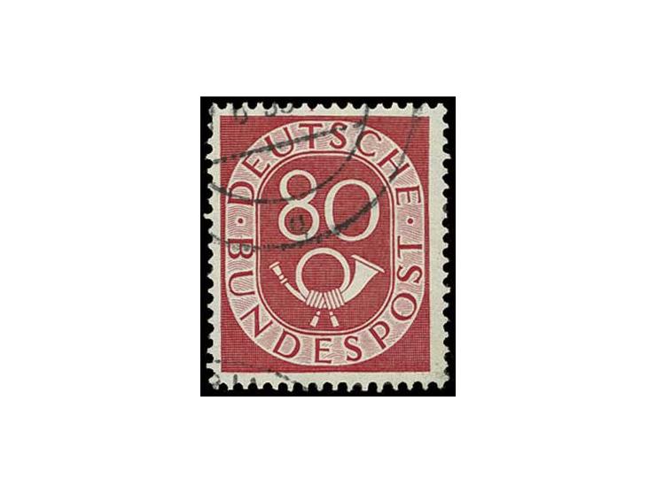 80 Pfg. mit Plattenfehler 'Dreieck über T', gut gezähnt mit lt. Fotobefund H.-D. Schlegel BPP nicht bestimmbarem Stempel mit 
