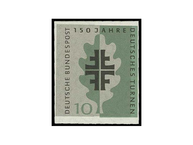 1958, Deutsche Turnbewegung 10 Pfg. ungezähnt, postfrisch, Fotoattest H.-D. Schlegel BPP (Mi. ohne Preis)