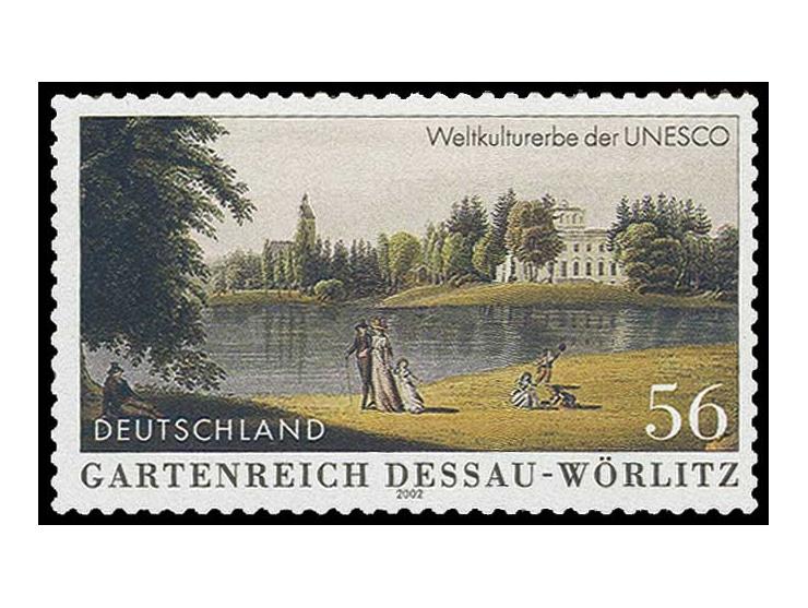 56 C. Gartenreich Dessau-Wörlitz mit Druck auf der für den Heftchendeckel bestimmten Schichtseite, dadurch ohne Fluoreszenz u