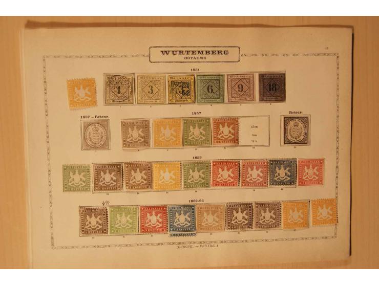 Baden bis Württemberg, vorwiegend ungebrauchte Sammlung mit vielen besseren Werten,  dabei u.a. Baden Mi.-Nr. 9-12, Bayern Mi