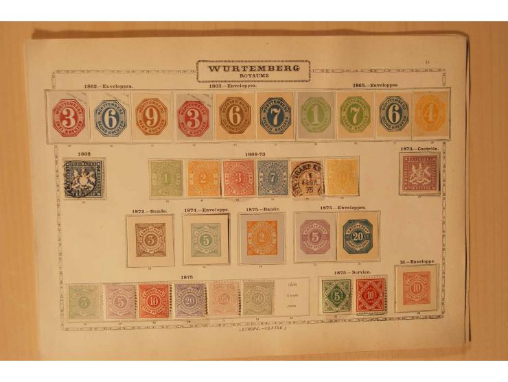Baden bis Württemberg, vorwiegend ungebrauchte Sammlung mit vielen besseren Werten,  dabei u.a. Baden Mi.-Nr. 9-12, Bayern Mi