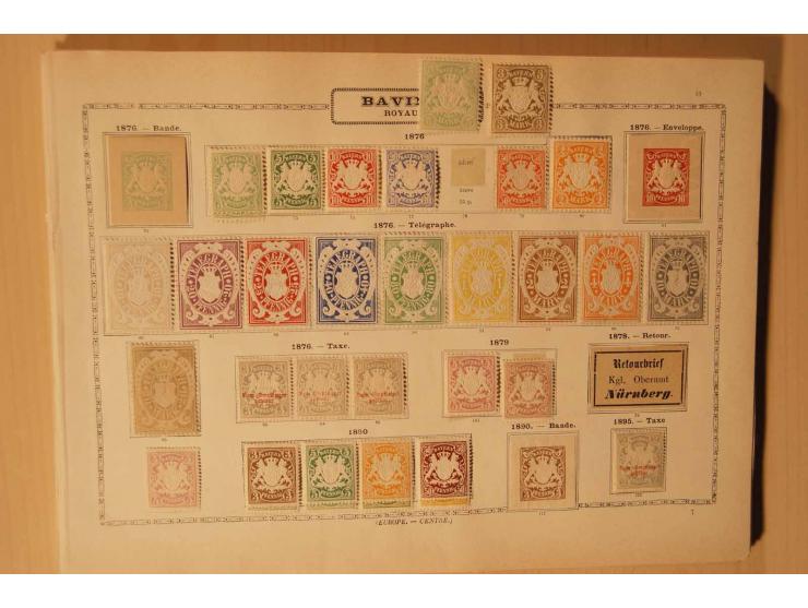 Baden bis Württemberg, vorwiegend ungebrauchte Sammlung mit vielen besseren Werten,  dabei u.a. Baden Mi.-Nr. 9-12, Bayern Mi